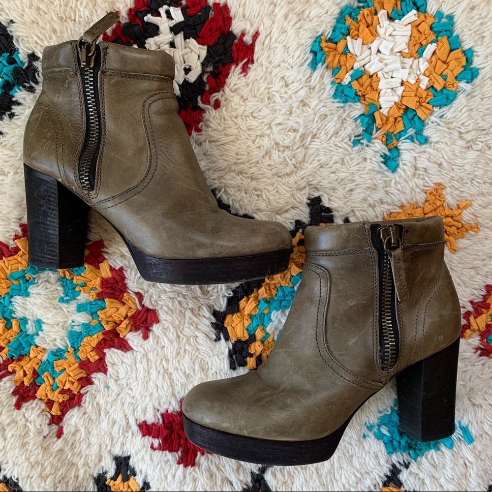 Kurt Geiger army green ankle boots